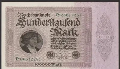 Niemcy 100000 marek 1923 - stan bankowy UNC — praca Kuliaqan, Łódź