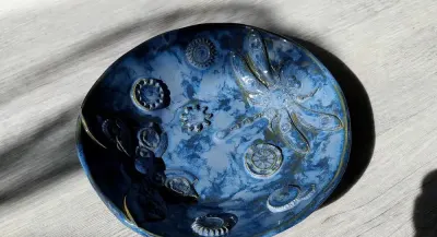Nowa niepowtarzalna ceramiczna duża patera — praca Małgorzata, Łódź