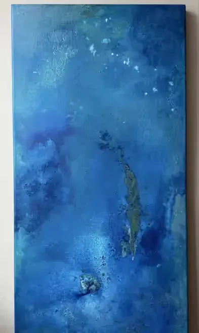 Obraz abstrakcyjny 40x80 ocean morze morski niebieski turkusowy — praca Ola, Wrocław