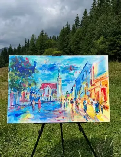 Obraz akryl Štefan Galvánek Kraków ul Grodzka — praca Sylwia, Kraków