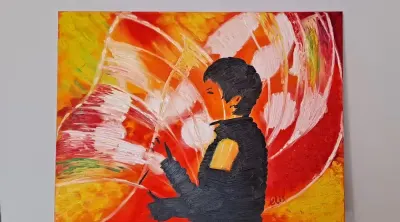 Obraz Akrylowy  – Ręcznie Malowany, Nowoczesna Abstrakcja 60cmx80cm — praca Ania, Łódź