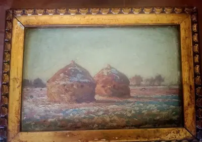 Obraz Michał Gorskin-Wywiórski Stogi Siana Monet Impresjonizm XIX — praca Hetmam, Warszawa