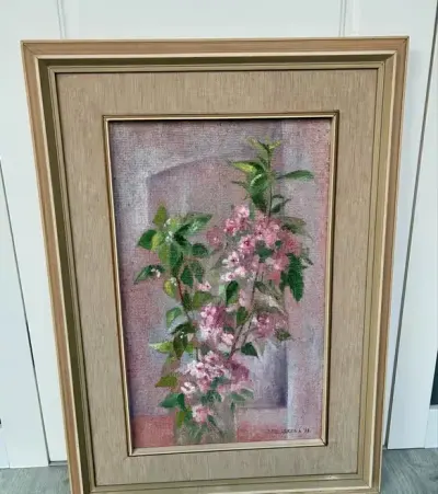Obraz olejny Meliskova Jana, Bukiet, rok 1978, 56 cm na 37 cm — praca Asia, Kraków