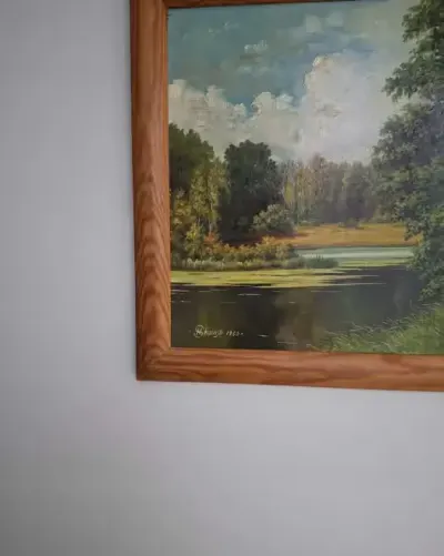 obraz olejny .Park Strzelnica w Pabianicach — praca Grazyna, Łódź