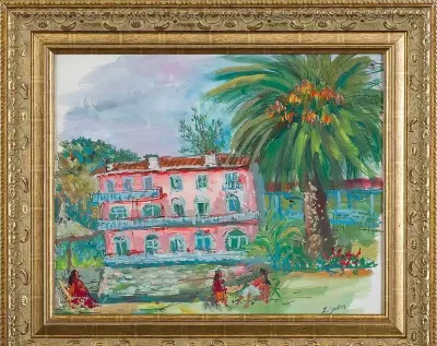 Obraz "Pejzaż południowu" (Jacquesa) Jaakuba Zucker — praca Andrzej, Łódź