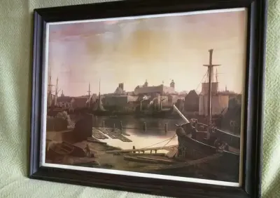 Obraz - Widok Szczecina z Łasztowni  (A. L. Most) | W Ramie 54x43 cm — praca Jowi, Szczecin