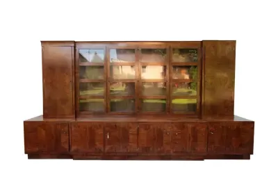 Ogromna zabudowa biblioteczna ART DECO,  biblioteka 1930 rok — praca Gregor, Wrocław