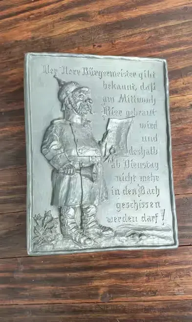 Orginalny stary metalowy obrazek do ozdoby Pubu lub baru. Gratka dla kolekcjonera. — praca Piotr, Łódź