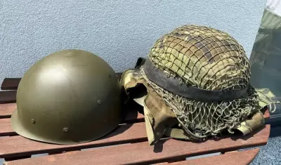 Oryginalny niemiecki hełm VDN 89/1 (M1A1) + liner US 90 + pokrowiec — praca Viktor, Wrocław