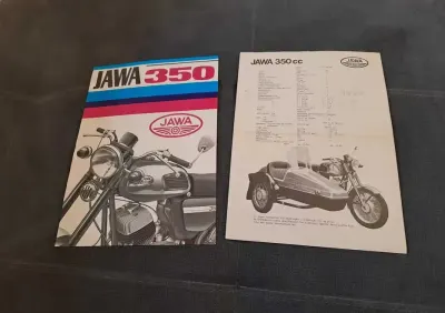 Oryginalny prospekt JAWA 350 typ 634 + dane techniczne — praca Janusz, Warszawa