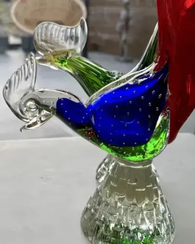 Para Królewskich Bażantów MURANO 42cm Adolfo Barbini Włochy 1960 Top — praca ArtCollector, Szczecin
