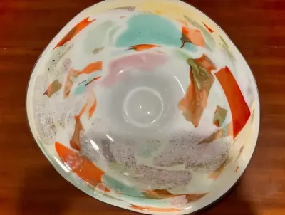 Patera szklana bardzo duża, śr. ok. 45 cm, Fidrio, Holandia — praca Beata, Gdańsk