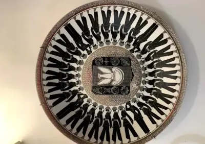 Patera talerz WOJSKO - Hanna Modrzewska Nowosielska - unikat 1960 porcelana — praca ola-nu, Warszawa
