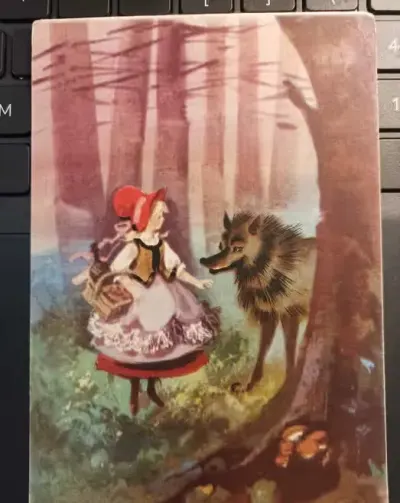 pocztówka z ilustracją do bajki 1968r. — praca Anna, Kraków