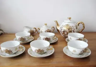 Porcelana Chińska Zestaw Kawowy bardzo cienka porcelana — praca Katarzyna, Warszawa