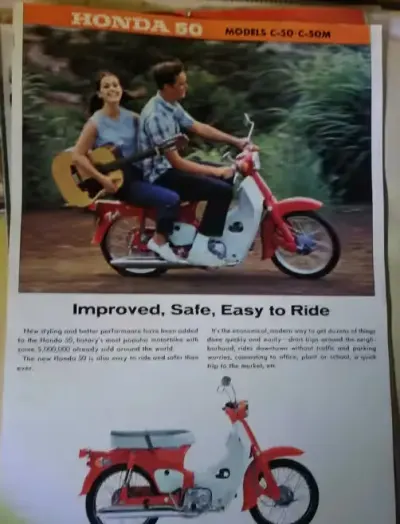 Prospekt ulotka Honda Cub C50 C50M lata 70te — praca Caprice, Kraków