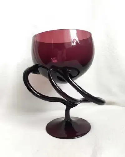 Puchar kielich makora mała 19 cm fiolet Krosno — praca Agata, Wrocław