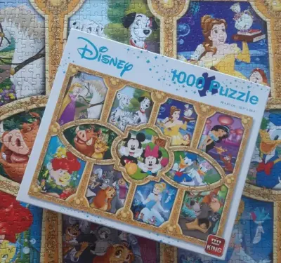 Puzzle 1000 King Disney Aladyn Disney Mała Syrenka Król Lew Roszpunka — praca Anka, Poznań
