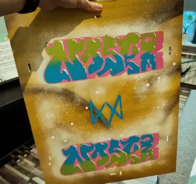 ręcznie robiony obraz graffiti — praca Szymon Włodarczyk, Łódź