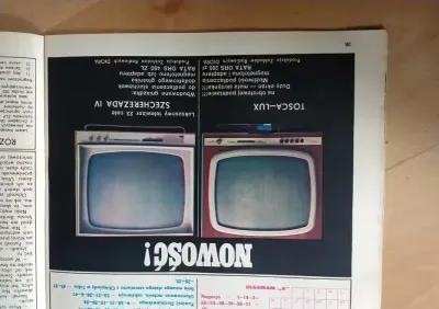 Reklama telewizor Tosca-lux oraz Szecherezada IV — praca Romek, Łódź
