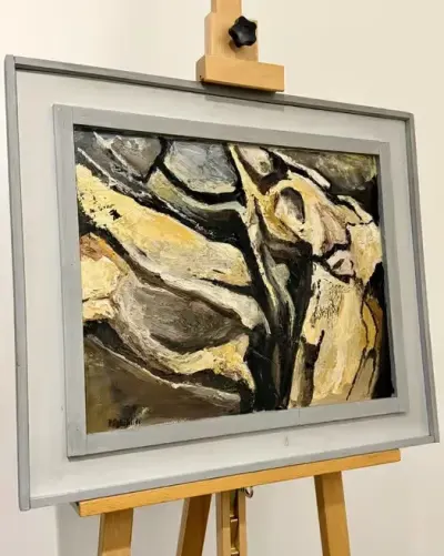 Robert Eskekilde Wybitny Obraz Abstrakcja Materyjna Mid-Century Modern — praca ArtCollector, Szczecin