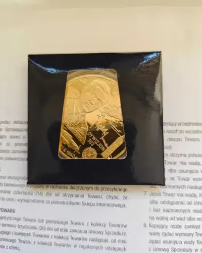 Skarbnica Narodowa Bitwa o Anglię Dywizjon 303 moneta medal złota — praca Adam, Poznań