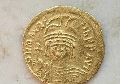 Solidus Mauricius Tiberius 582-601 Bizancjum — praca Wojtek, Warszawa