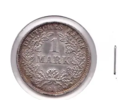 Srebrna moneta niemiecka z 1915 roku 1 Marka. — praca Jarogniew, Szczecin
