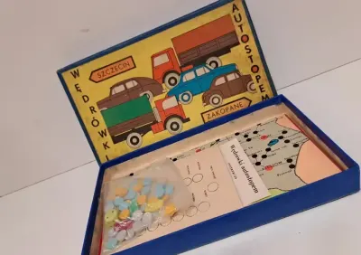 Stara GRA Wędrówki Autostopem PRL retro vintage kompletna 1975r — praca antykizestrychu, Łódź