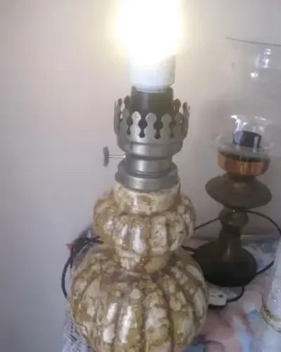 stara lampa PRL wysokość 33 cm — praca Hania73, Gdańsk