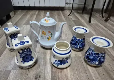 stary kolekcjonerski Włocławek ceramika porcelana imbryk zestaw wazon puszka — praca Wojtek, Łódź