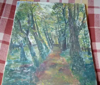 stary obraz olejny na płótnie ze strychu drzewa nr 1 — praca WALDEK, Wrocław