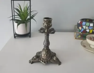 Stary Świecznik  mosiężny retro vintage lata 60-te — praca Anna, Kraków