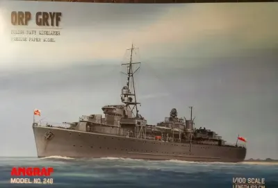 Stawiacz min ORP Gryf, Angraf  |  Model kartonowy — praca Piotr, Warszawa