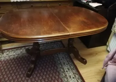 Stoł owalny debowy rozkladany 130x94x74 po rozlozeniu 170cm — praca Nina, Łódź