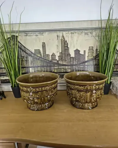 Stylowe ceramiczne donice / osłonki – komplet 2 sztuki — praca artemkirienko4, Wrocław
