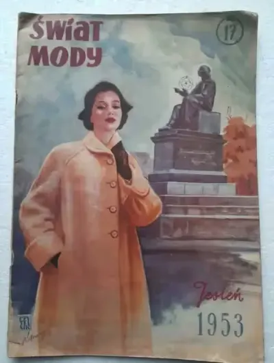 Świat Mody 1953r. moda PRL-u — praca ela, Łódź