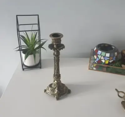 Świecznik mosiężny retro vintage lata 60-te Maroko — praca Anna, Kraków