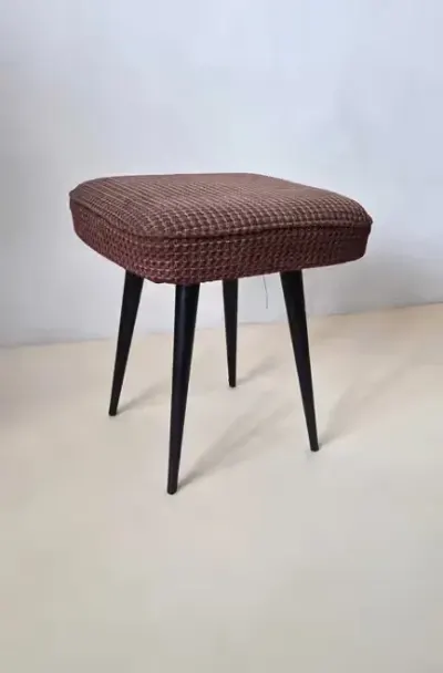 taboret patyczak tapicerowany stołek vintage — praca muffi, Warszawa