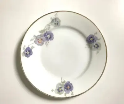 Talerz Karlskrona bratki kwiatki złocony porcelana porcelanowy — praca retrogabinet, Poznań