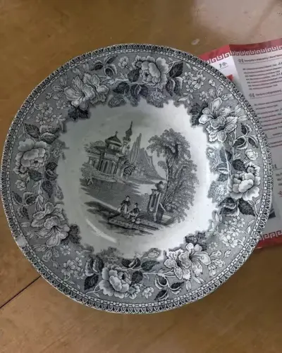 Talerz, motyw „Bosphorus”, XIX wiek, John Marshall, Szkocja — praca Monika, Gdańsk