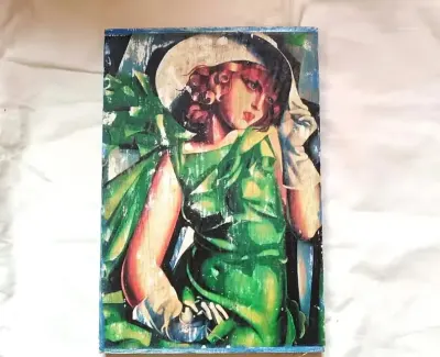 Tamara Łempicka Obraz na drewnie PREZENT handmade — praca Ania, Gdańsk