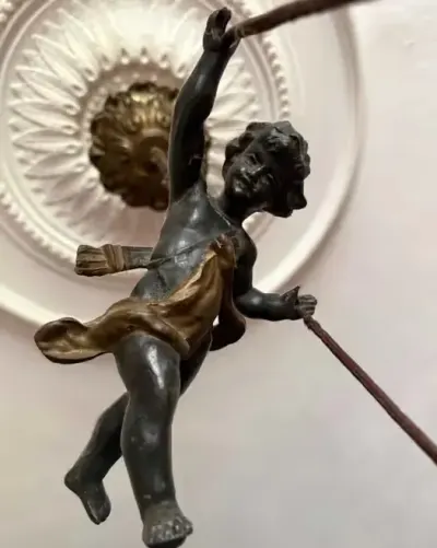 Unikat! Francuski Żyrandol Buduarowy Latający Cherubin Putto 27cm Antyk — praca Yard sale, Kraków