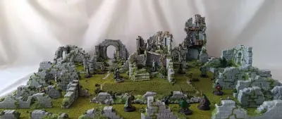Wargaming Teren – duży zestaw ruin miasta 22 elementy (malowane) — praca Ghassen, Warszawa