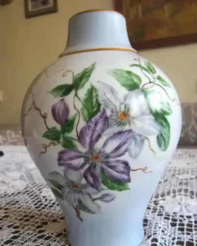 wazon Alka Kunst Kaiser ręcznie malowany powojnik — praca Jolanta, Wrocław
