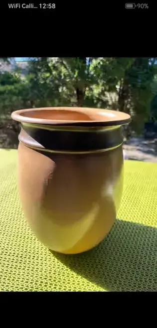 Wazon kamionkowy ZC Bolesławiec PRL 28 cm, metka, vintage. — praca Sprzedawca, Gdańsk