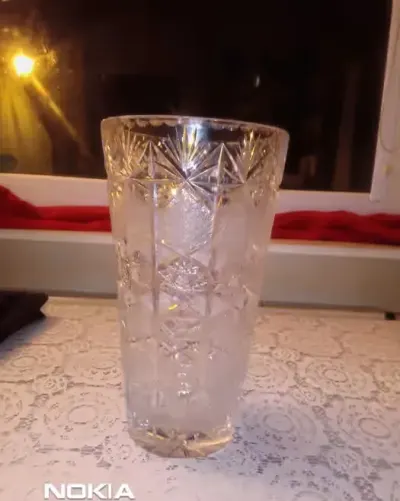 Wazon kryształ PRL — praca Anna, Kraków