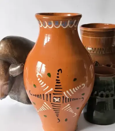 Wazon piękna stara ceramika Chmielno 30 cm — praca Marzena, Kraków