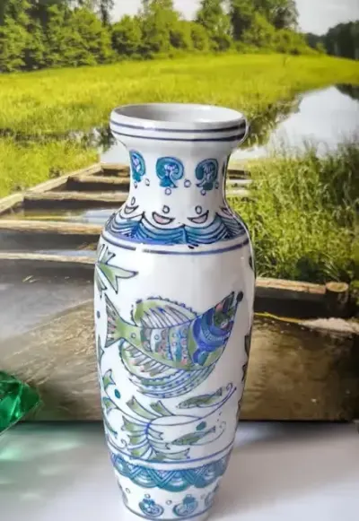 Wazon ręcznie malowany piękna stara porcelana — praca Marzena, Kraków