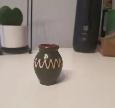 Wazonik miniaturka  wazon flakon hand made dekoracja retro PRL NOWE — praca Anna, Kraków